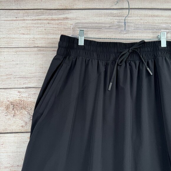 Athleta Arrival Drawstring Midi‎ Skirt Women's 22 Black Travel Stretch - Picture 3 of 12